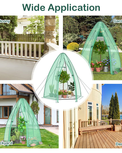 Giantex Portable Walk-in Greenhouse - 5.5’x5.5’x6’ PE Cover, Roll-up Zippered Door, Window