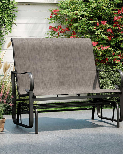 Giantex 2-Person Outdoor Glider Bench with High Backrest