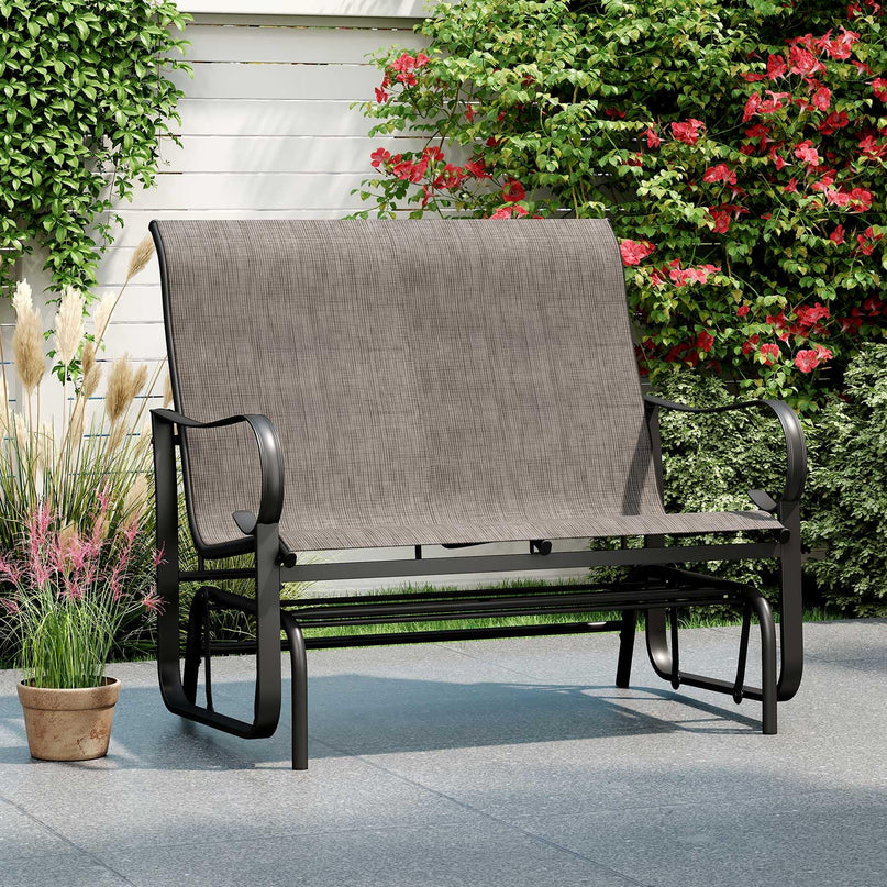 Giantex 2-Person Outdoor Glider Bench with High Backrest
