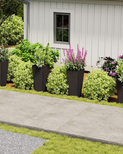 Giantex Set of 2 Outdoor Wicker Flower Pot