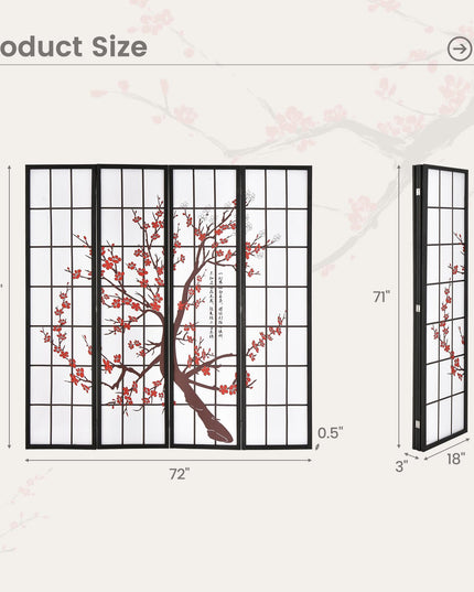 Giantex Room Divider, 4 Panel 6 Ft Room Dividers and Folding Privacy Screens