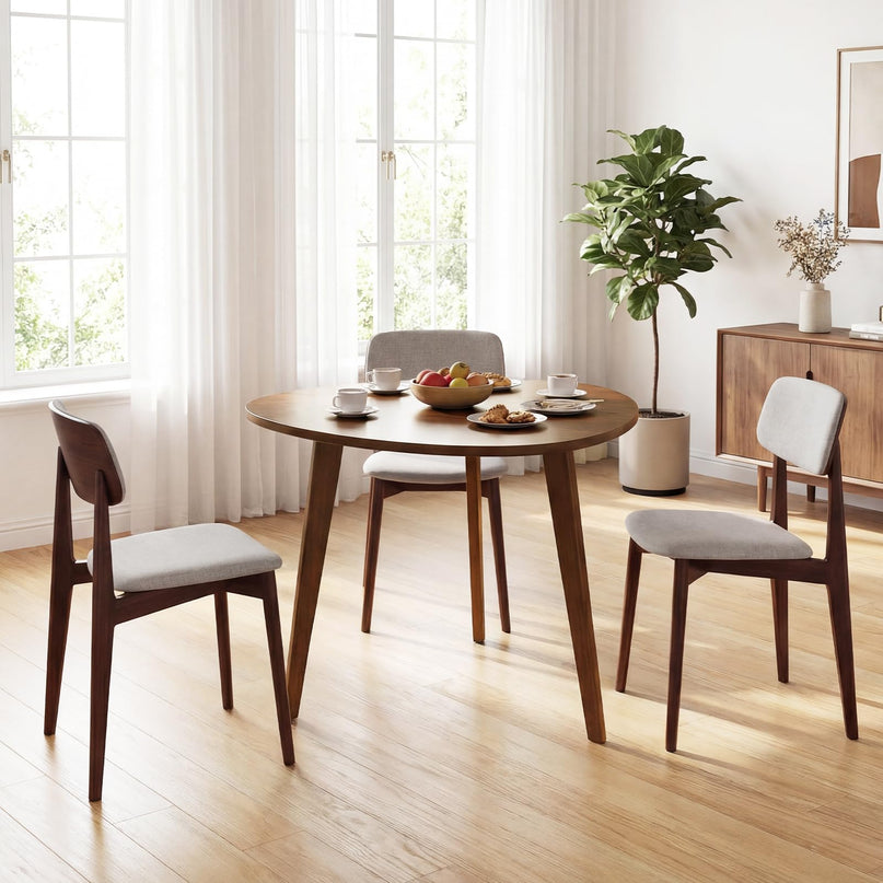 Table à manger ronde Giantex de 90 cm pour 4 personnes