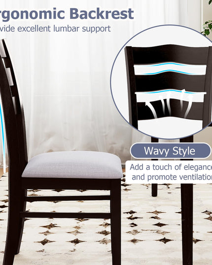 Giantex Wooden Dining Chairs Set of 2/4 with Rubber Wood Legs