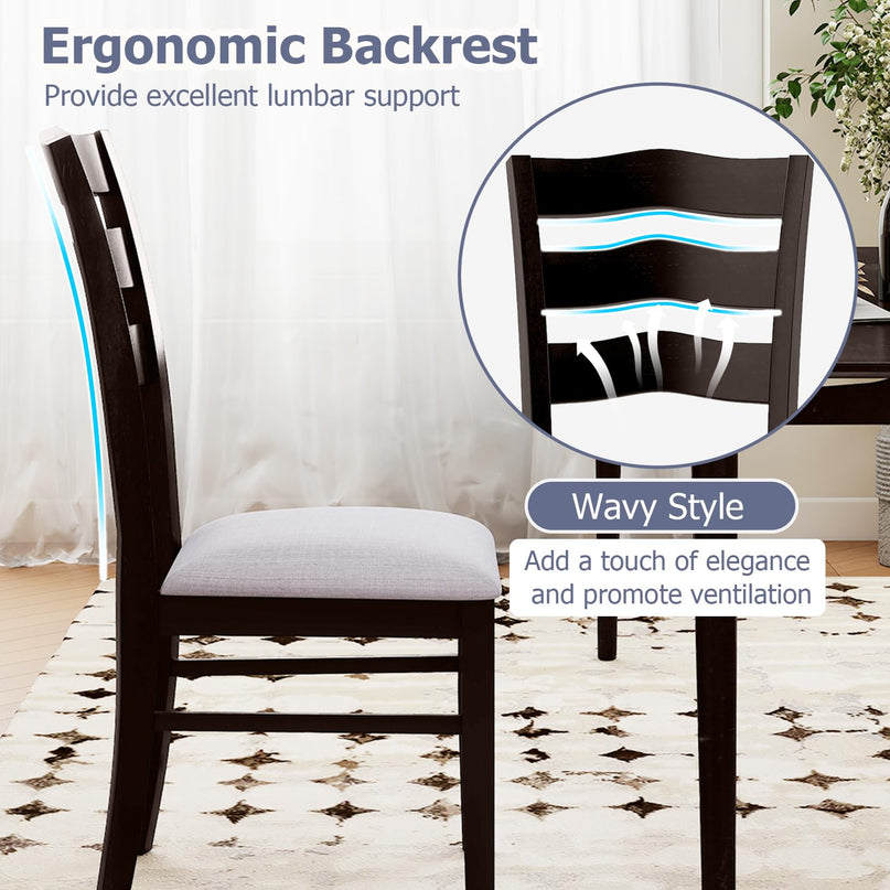 Giantex Wooden Dining Chairs Set of 2/4 with Rubber Wood Legs