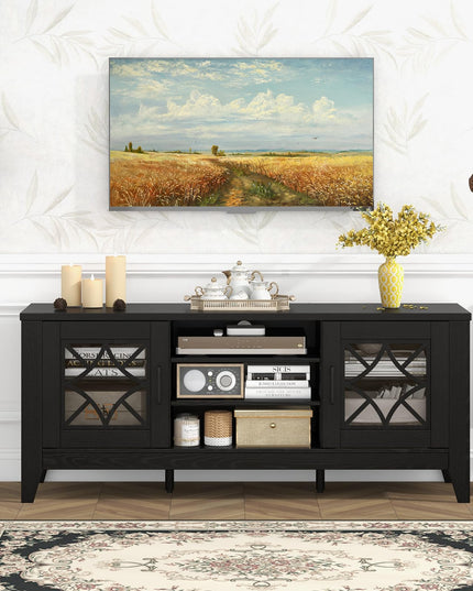 Giantex TV Stand for TVs up to 65”, Entertainment Center with 3-Position Adjustable Shelves