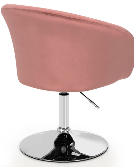 Height Adjustable Modern Velvet Makeup Chair with Chrome Frame
