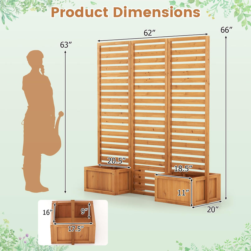 Giantex Outdoor Privacy Screen with Planter Box