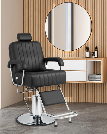Fauteuil de barbier inclinable Giantex - Fauteuil de salon pour coiffeur