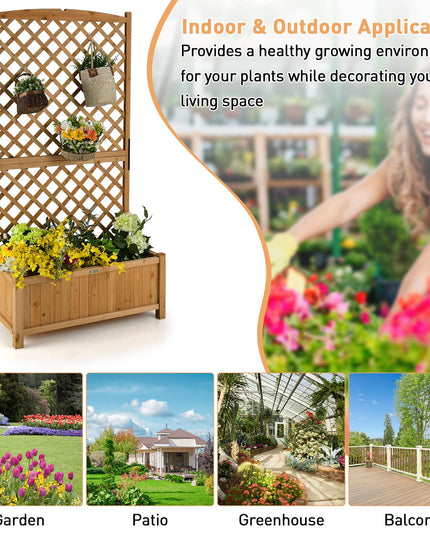 Planter Raised Bed with Trellis - Giantex