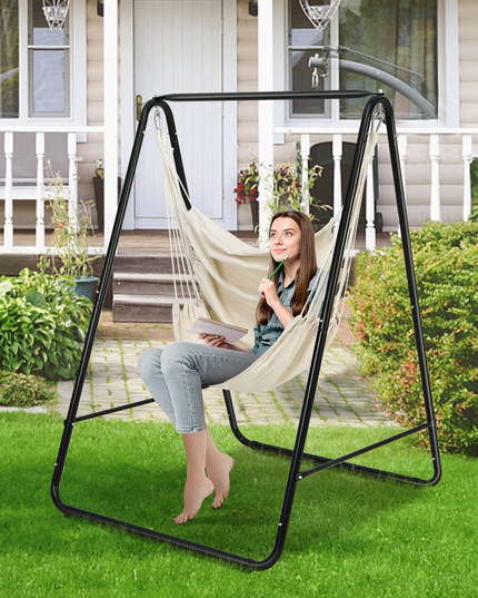 Heavy-Duty Powder-Coated Steel Stand with Hanging Swing Chair