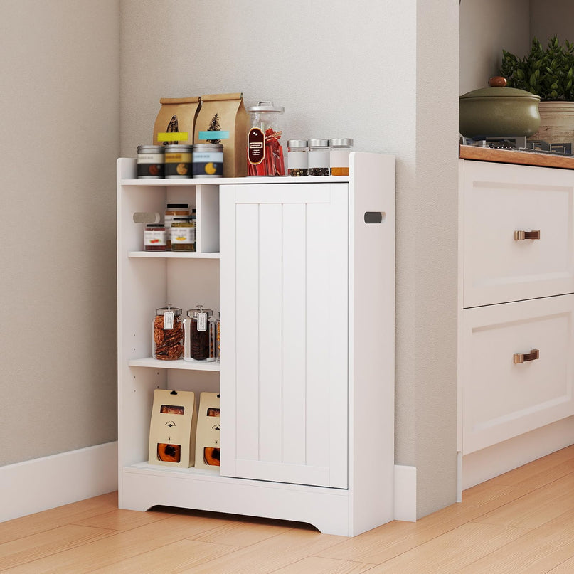 Giantex Bathroom Floor Cabinet w/2 Sliding Doors & Adjustable Shelves