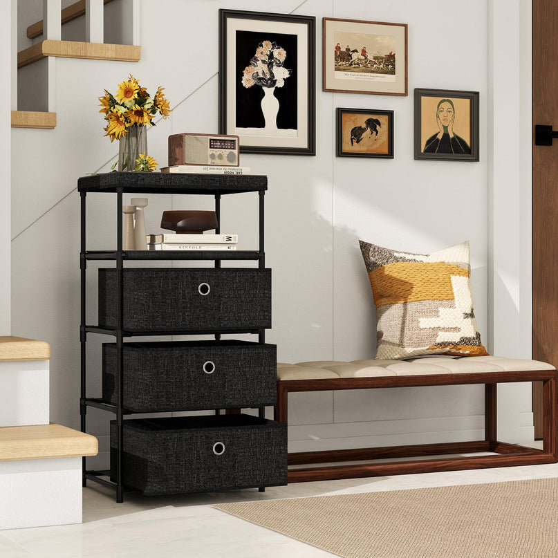 Giantex 3-Drawer Storage Cabinet Slim Storage Organizer