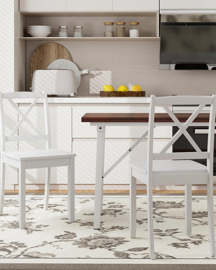 Giantex Wood Dining Chairs, Armless Kitchen Chairs w/Rubber Wood Legs & Curved Backrest