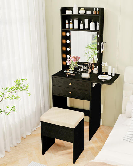 GIANTEX 20" Small Vanity Desk with Lighted Mirror
