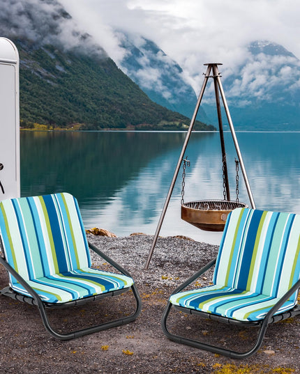 Giantex 2/4-Pack Beach Chairs for Adults, Folding Camping Chairs with Aluminum Frame, Quick-Drying Cotton Cushion
