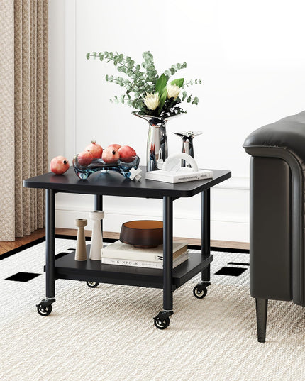 Giantex 2-Tier Under Desk Printer Stand with Storage Shelf & Lockable Wheels