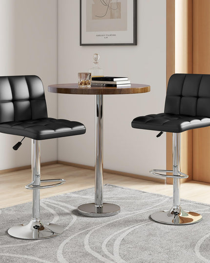 Giantex Swivel Bar Stools Set of 2/4, Upholstered Counter Height Bar Chairs with Back