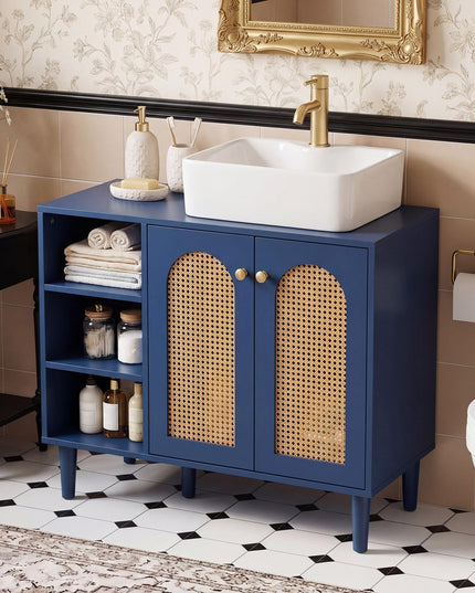 Giantex 36" Bathroom Under Sink Storage Cabinet for Vessel Sinks & Single-Handle Faucets