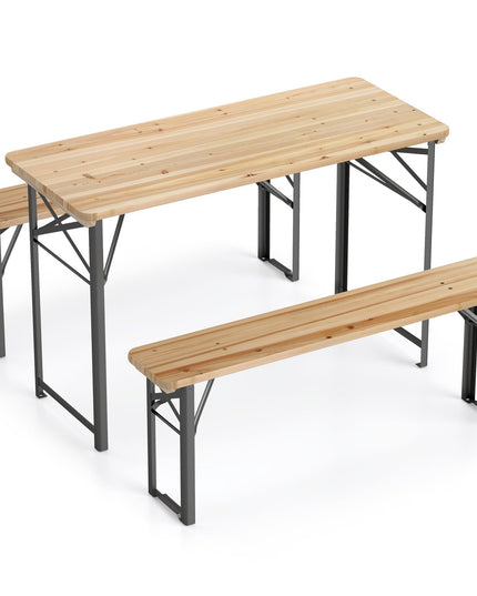 Giantex 3-Piece Folding Picnic Table with Benches Set for 4 (47")