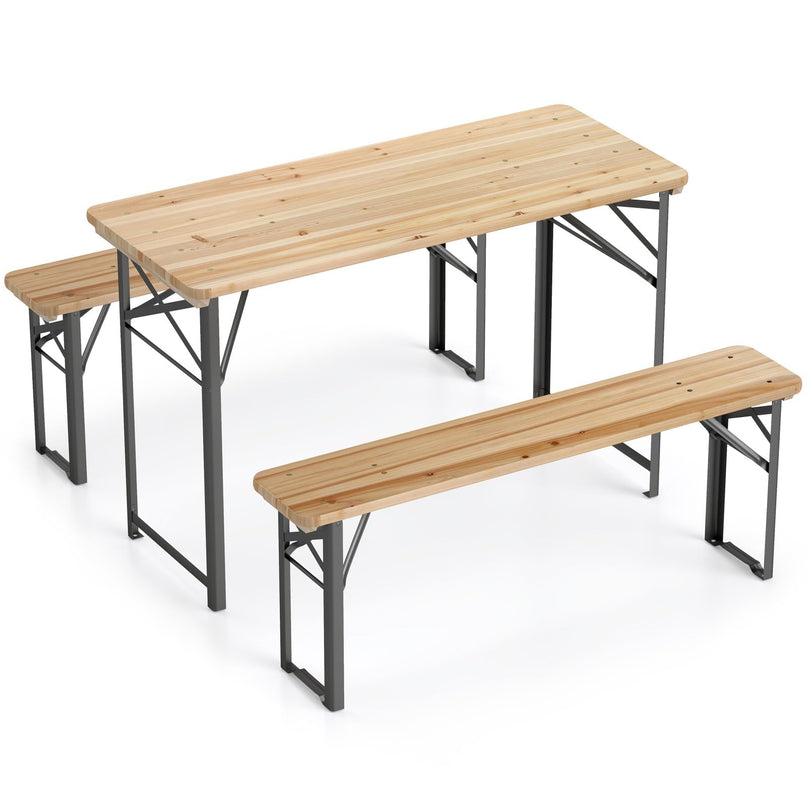 Table de pique-nique pliante Giantex 3 pièces avec bancs pour 4 (119 cm)