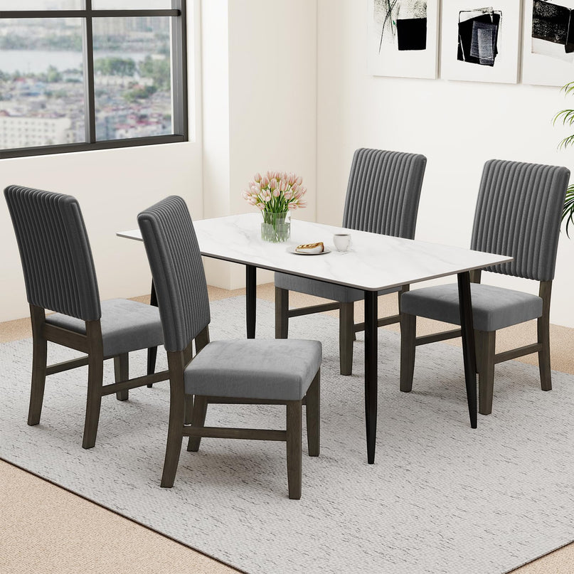Giantex Dining Chairs Set of 2/4 with Rubber Wood Legs
