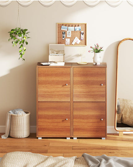 Giantex 2-Cube Stackable Storage Cabinet with 2 Single Doors