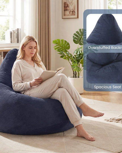 Giantex Bean Bag Chair for Adults with Skin-Friendly Corduroy Cover & Soft Sponge Filling