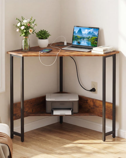 Bureau d'angle Giantex avec station de recharge