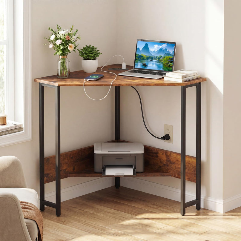 Bureau d'angle Giantex avec station de recharge