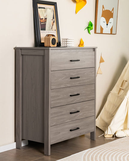Giantex 5-Drawer Chest Dresser for Bedroom - 41.5" Multipurpose Storage Clothes Organizer