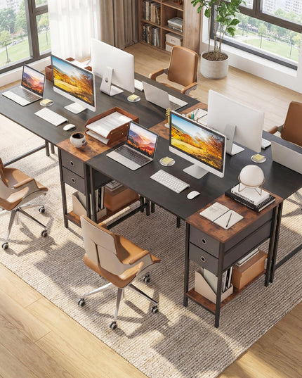 Giantex 48" Computer Desk with 2 Fabric Drawers