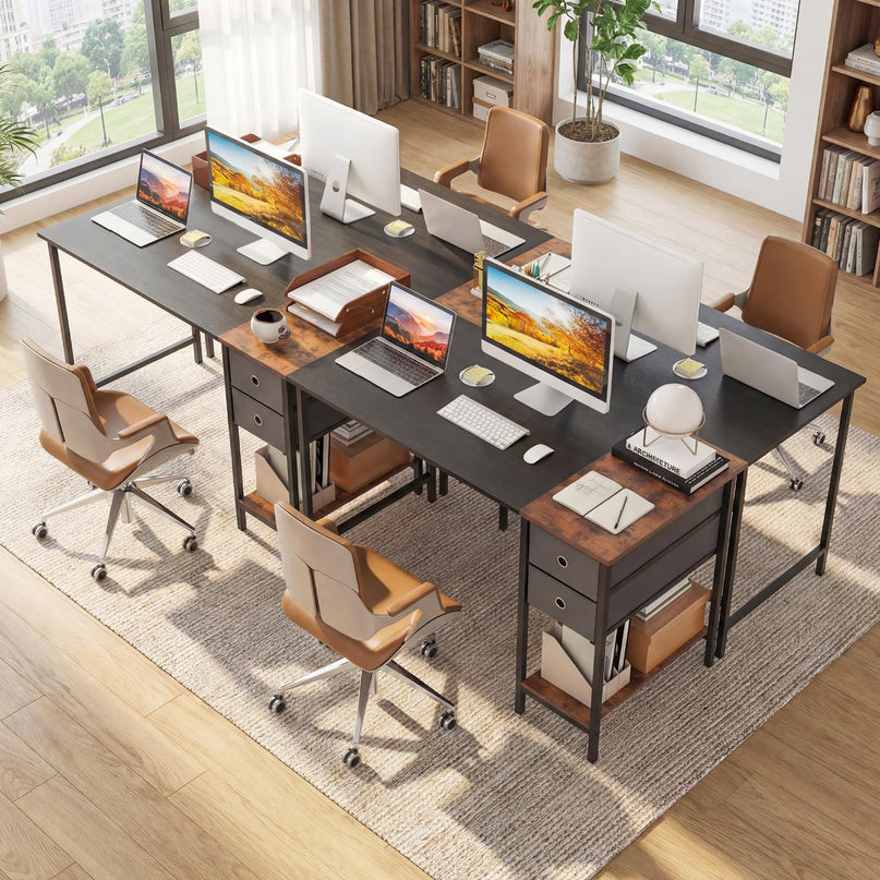 Giantex 48" Computer Desk with 2 Fabric Drawers
