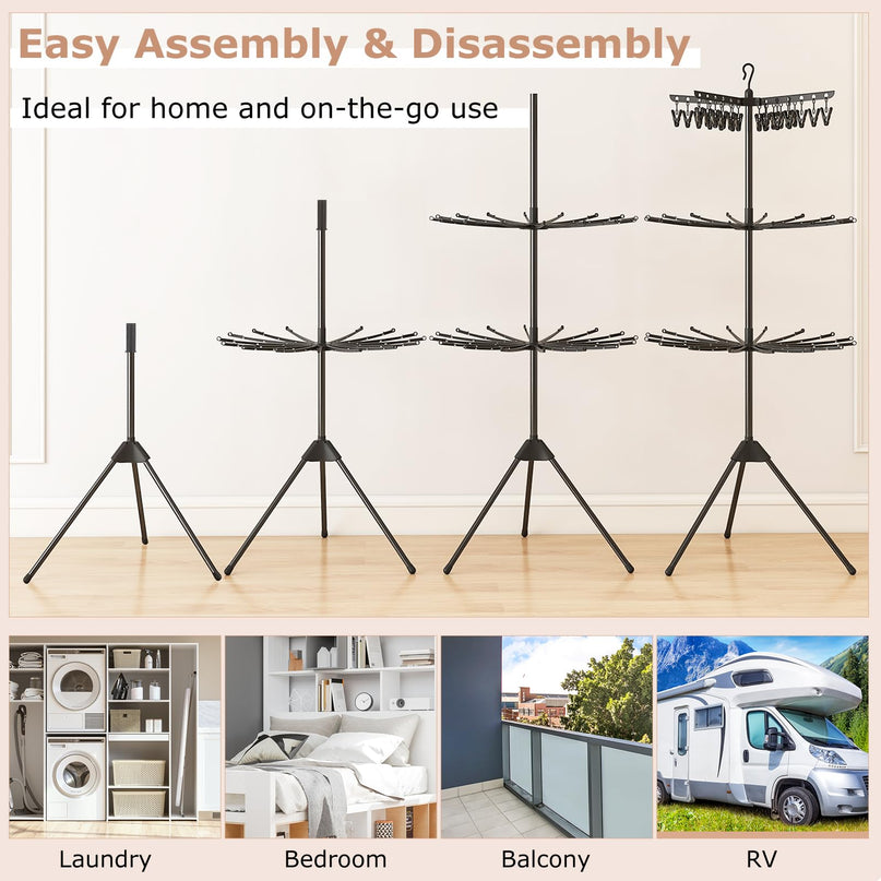 Giantex Tripod Clothes Drying Rack for Laundry Room