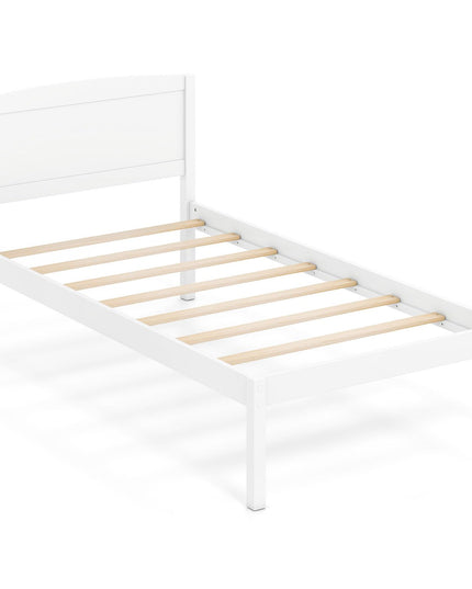 Giantex Twin/Queen/King/Full Size Wooden Bed Frame with Curved Headboard