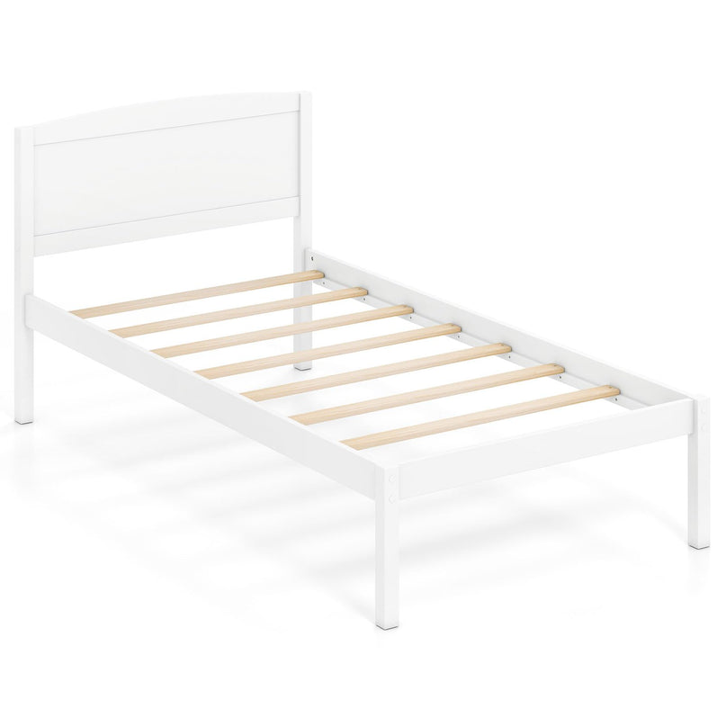 Giantex Twin/Queen/King/Full Size Wooden Bed Frame with Curved Headboard