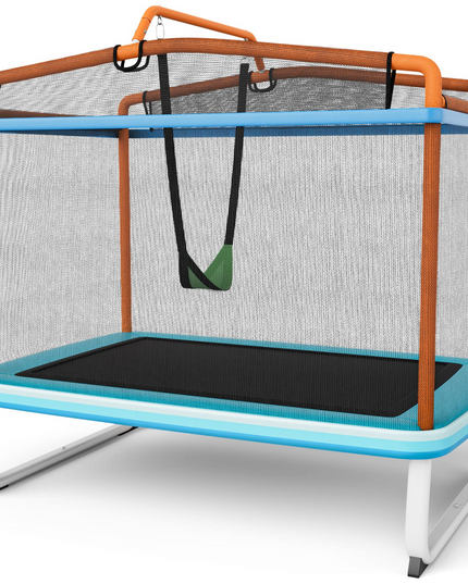 Giantex 6Ft Kids Trampoline with Swing and Horizontal Bar