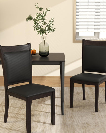 Giantex Wooden Dining Chairs Set, Modern Armless Kitchen Chairs w/Padded Backrest & Seat, Rubber Wood Frame