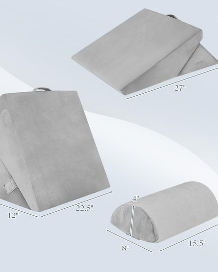 Giantex Bed Wedge Pillow for Sleeping, 12 Inch Adjustable Triangle Pillow with Air Memory Foam