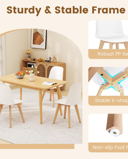 Giantex Modern Dining Chairs Set of 2/4 w/Solid Beech Wood Legs