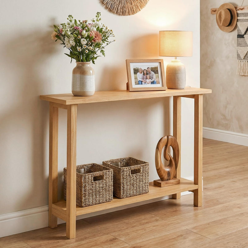 Giantex Table console en bois massif 119 cm | Table de canapé de style ferme à placer derrière le canapé pour le salon