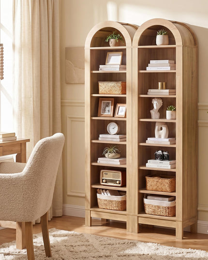 Giantex 71" Tall Arched Bookcase for Living Room