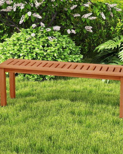 Giantex 47" Outdoor Bench with Slatted Seat 705Lbs Capacity Solid Wood Frame