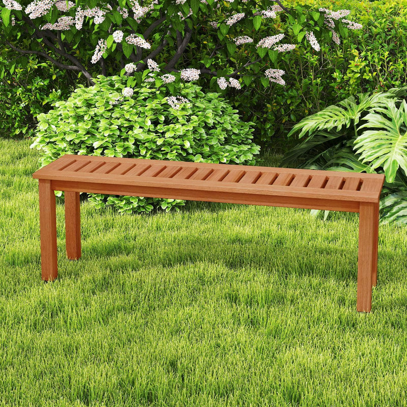 Giantex 47" Outdoor Bench with Slatted Seat 705Lbs Capacity Solid Wood Frame