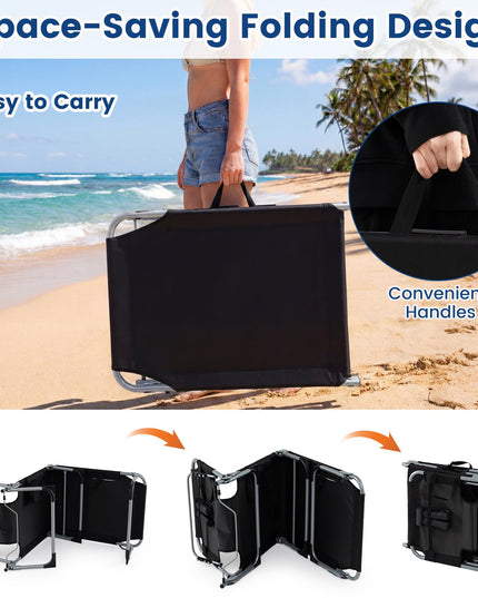 Chaise longue Giantex pliante pour la plage avec trou pour le visage, oreiller lavable, poche
