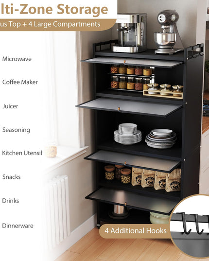 Meuble de rangement de cuisine Giantex à 5 niveaux avec 4 crochets