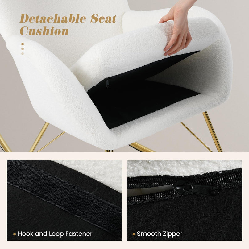 Giantex Rocking Chair Nursery Upholstered Glider Rocker