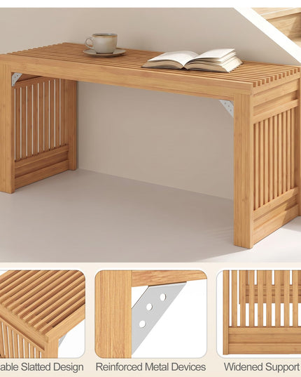 GIANTEX 35.5" Bamboo Dining Bench with Solid Widened Legs (1/2)