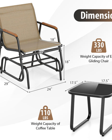 Giantex 3-Piece Outdoor Glider Set