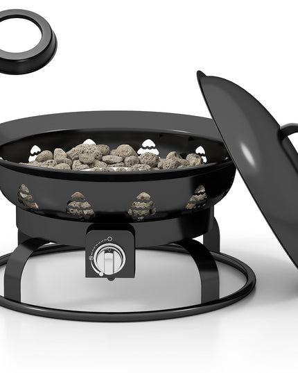 Giantex Portable Propane Fire Pit 21 Inch Smokeless Fire Bowl with Cover