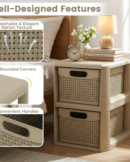 Giantex 2-Drawer Plastic Wicker Storage Organizer (1/2)